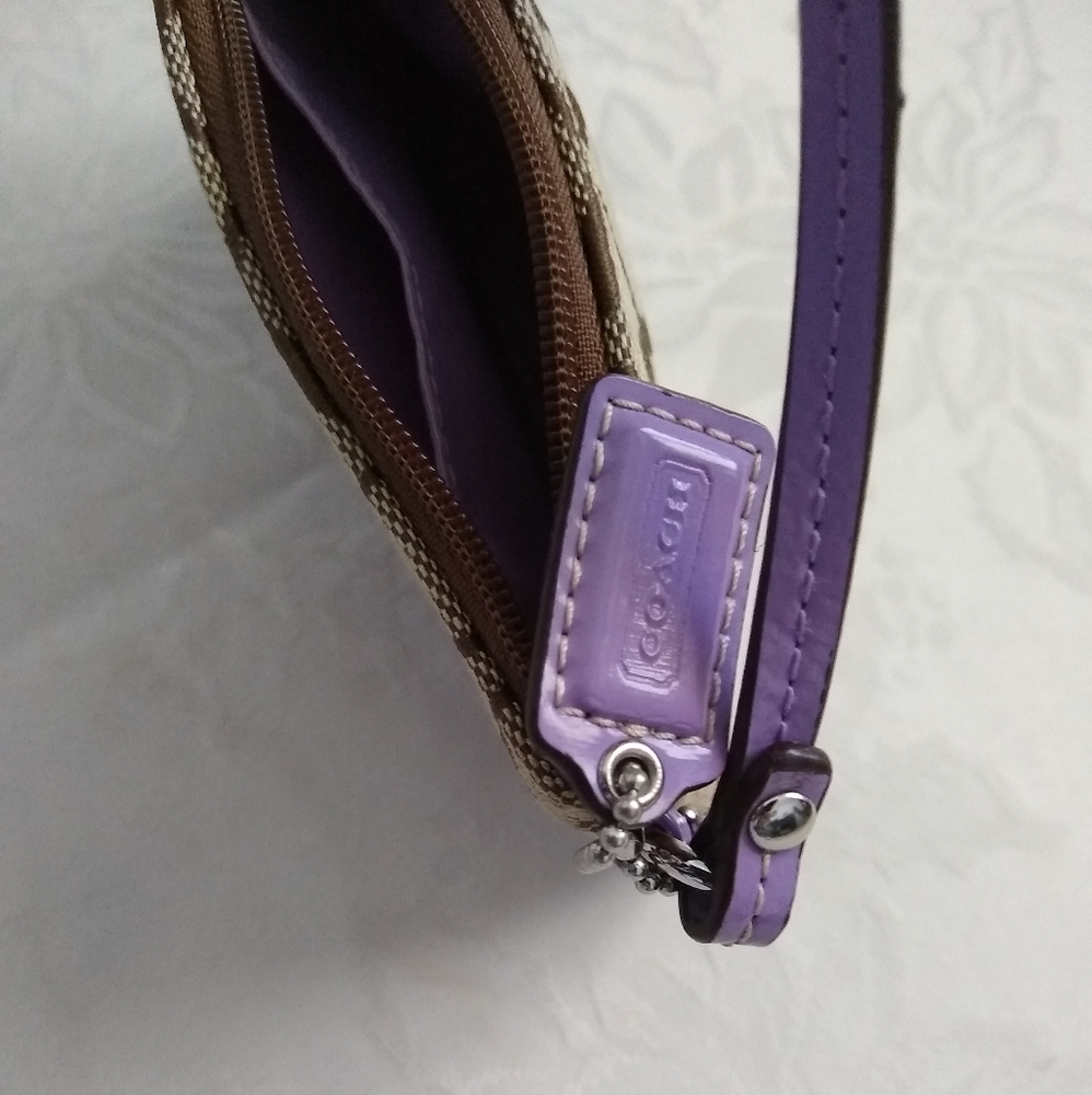 Coach signature jacquard Brown lavander Hangtag - Picture 2 of 12